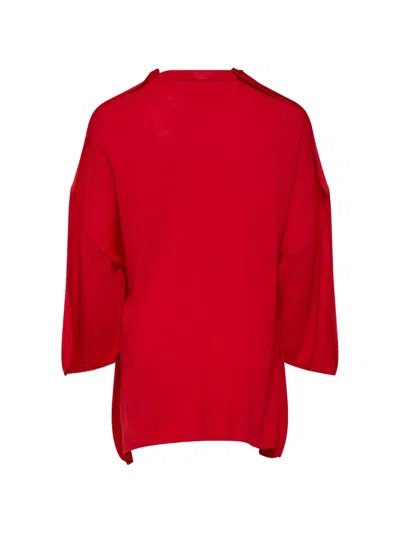 Comme Des Garçons Oversized Curved-hem Sweater In 레드