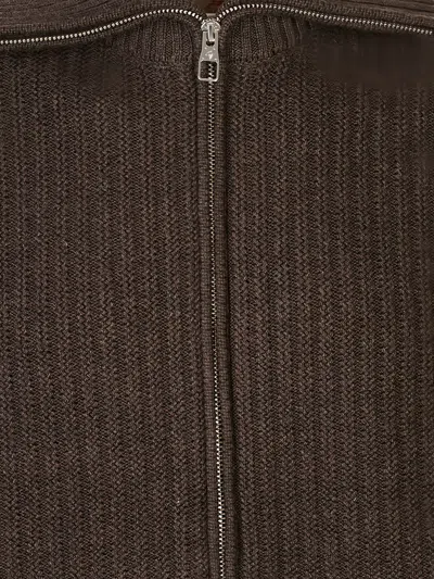 Montecore Zip-up Cardigan In 브라운