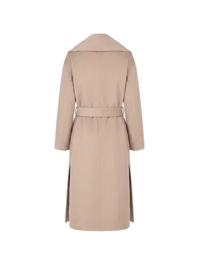 S Max Mara Belted Single-breasted Coat In 뉴트럴