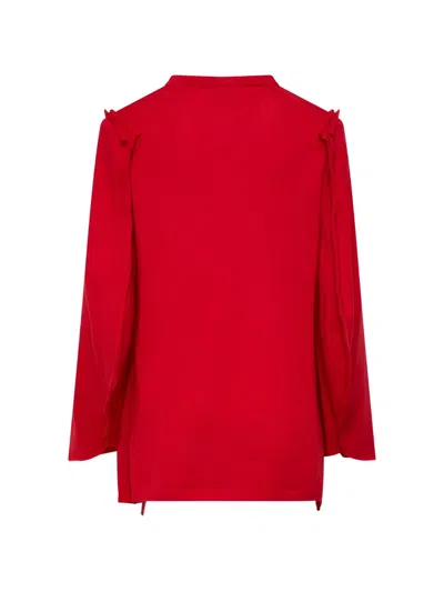 Comme Des Garçons Side-slit Sweater In 레드