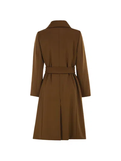 Max Mara Double-breasted Wool Coat In Brown