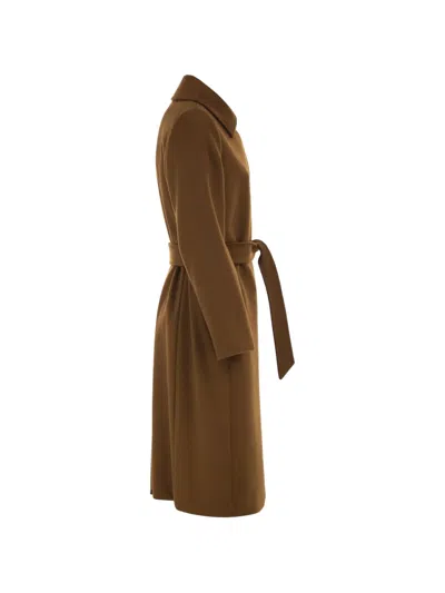Max Mara Double-breasted Wool Coat In Brown