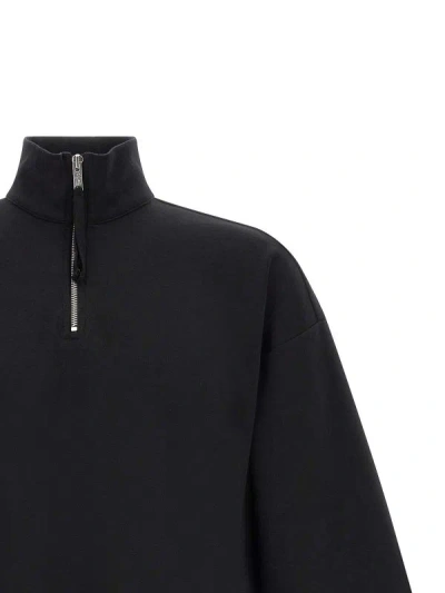 Thom Krom Ms 196 Oversized Half-zip Sweatshirt In Black