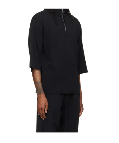 Thom Krom Ms 196 Oversized Half-zip Sweatshirt In Black