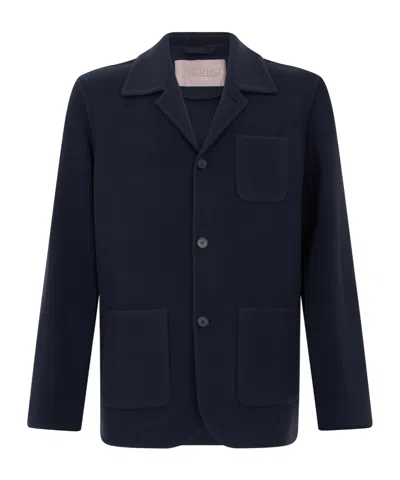 Herno Button-up Patch-pocket Blazer In Blue