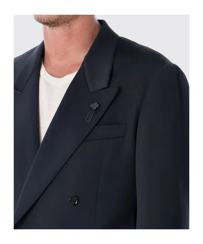 Lardini Double-breasted Buttoned Blazer In Blue