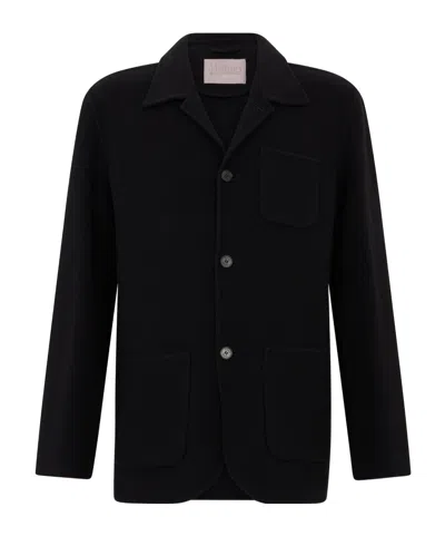 Herno Button-up Patch-pocket Jacket In Black