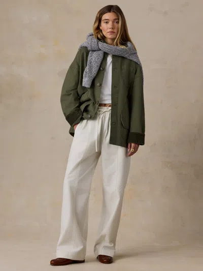 Faherty Sunwashed Canvas Barn Jacket In Green