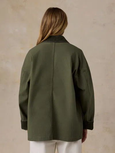 Faherty Sunwashed Canvas Barn Jacket In Green