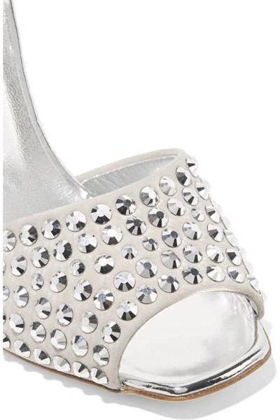 Shop Giuseppe Zanotti Crystal-embellished Suede Sandals