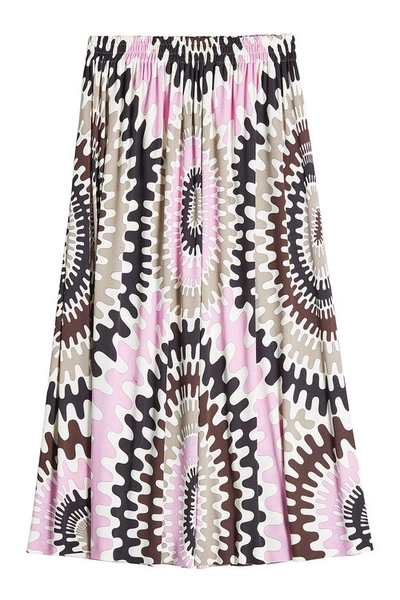 Emilio Pucci Printed Maxi Skirt With Silk In Multicolored