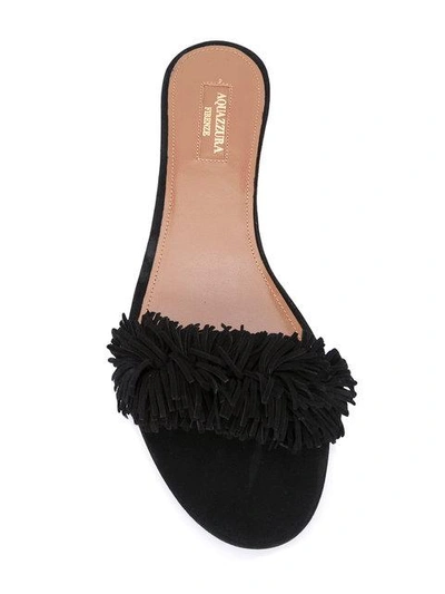 Shop Aquazzura 'wild Thing' Slide Sandals In Black