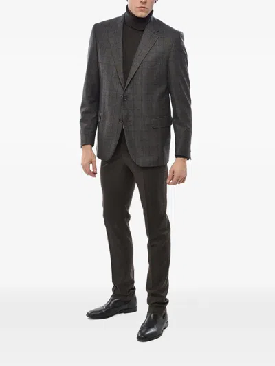 Corneliani Nino Danieli Checked-pattern Blazer In Gray