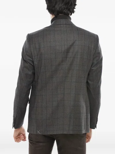 Corneliani Nino Danieli Checked-pattern Blazer In Gray