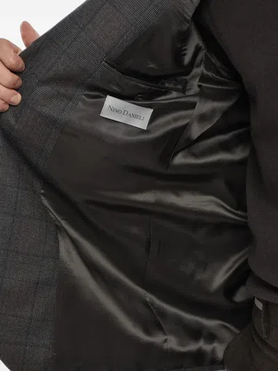 Corneliani Nino Danieli Checked-pattern Blazer In Gray