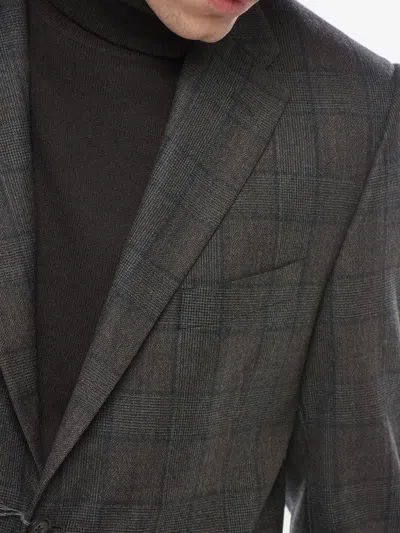Corneliani Nino Danieli Checked-pattern Blazer In Gray