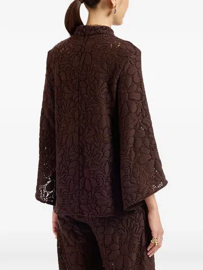 La Doublej Lacey Make An Exit Top In Brown