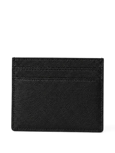 Saint Laurent Paris Pebbled-leather Card Holder In Pattern