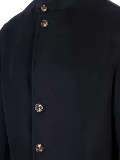 Montecore Button-up Stand-collar Jacket In Black