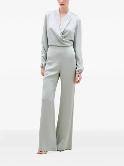 Silvia Tcherassi Tea Wrap-style Blouse In Grey