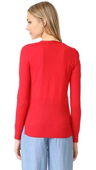Shop Tory Burch Madeline Cardigan In Nantucket Red
