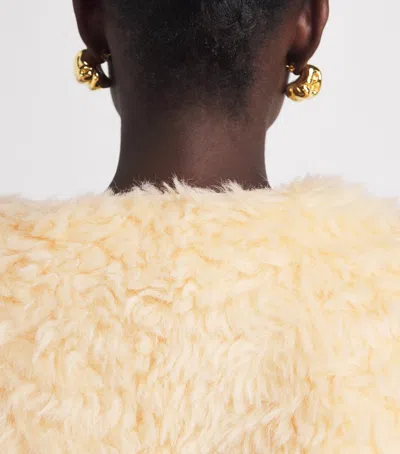 Source Unknown Shearling Cropped Jacket In Yellow
