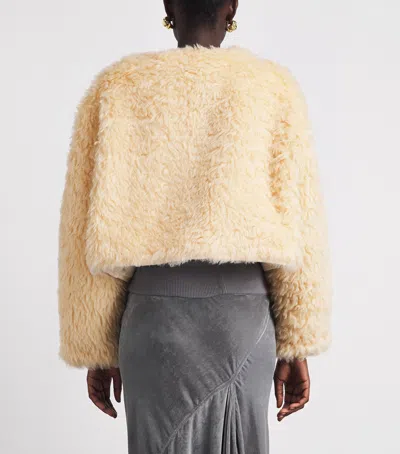 Source Unknown Shearling Cropped Jacket In Yellow