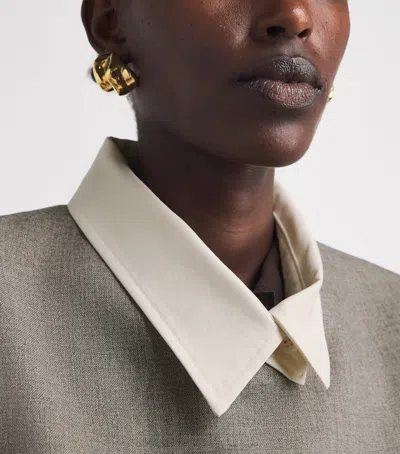 Source Unknown Contrast-collar Suki Blazer Shirt In Grey