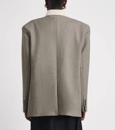 Source Unknown Contrast-collar Suki Blazer Shirt In Grey