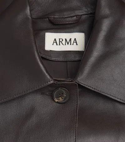 Arma Tailored Emy Leather Jacket In Brown