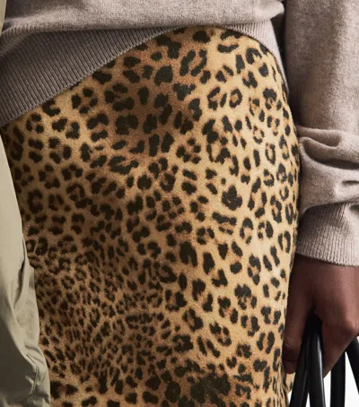 Source Unknown Leopard Print Anouk Mini Skirt In Brown