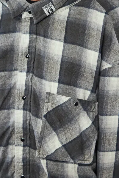 Miharayasuhiro Check-pattern Hooded Jacket In Gray