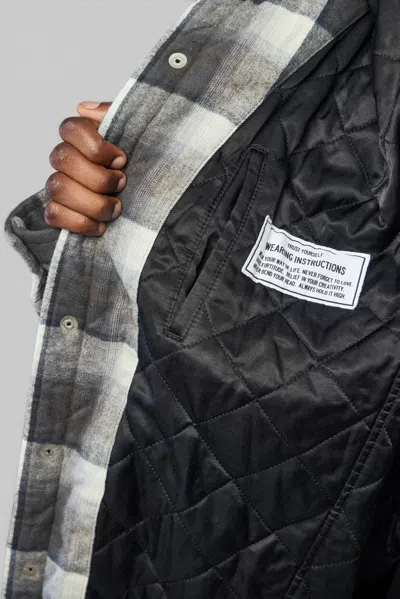 Miharayasuhiro Check-pattern Hooded Jacket In Gray