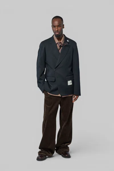 Miharayasuhiro Switch Front Blazer In Gray
