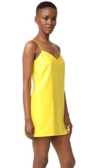Shop Mara Hoffman Spaghetti Strap Mini Dress In Yellow