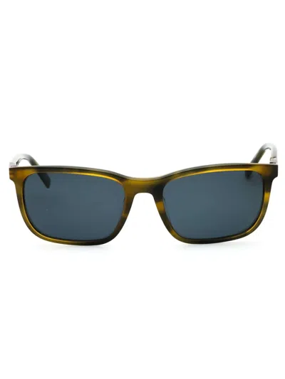 Timberland Rectangle-frame Sunglasses In Shiny Dark Green / Smoke Polarized