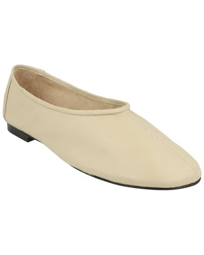 By Far Prudence Leather Flat In Neutral