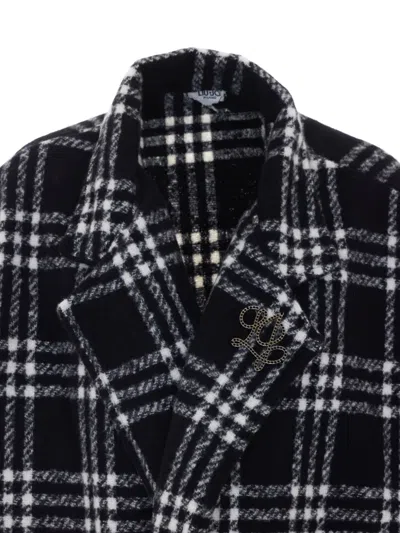 Liu •jo Check-pattern Fringed Jacket In Multi