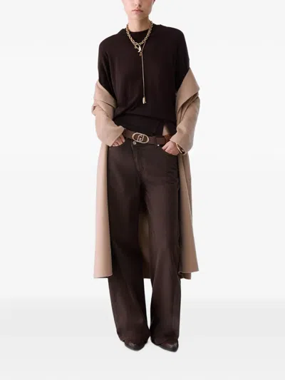Liu •jo Wool Blend Sweater In Brown