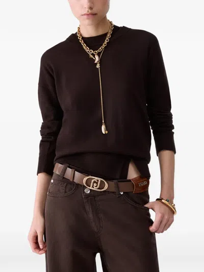 Liu •jo Wool Blend Sweater In Brown