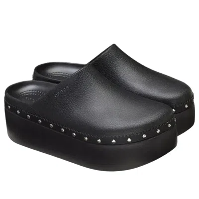 Crocs Dylan Platform Studded Clog In Black