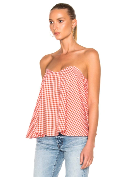 Shop Caroline Constas Coco Bustier Top In Coral