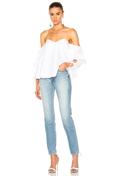 Shop Caroline Constas Gabriella Top In White. In Solid White