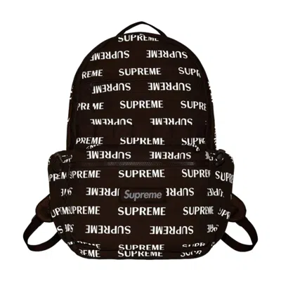 Supreme Logo-print Backpack In Brown