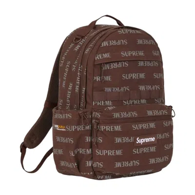 Supreme Logo-print Backpack In Brown