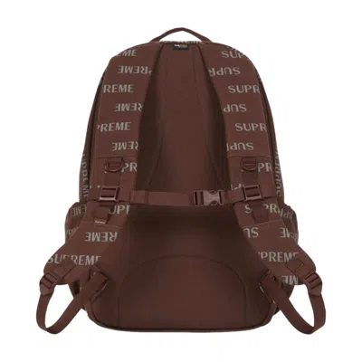 Supreme Logo-print Backpack In Brown