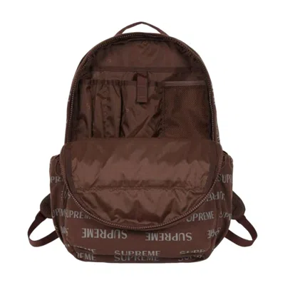 Supreme Logo-print Backpack In Brown