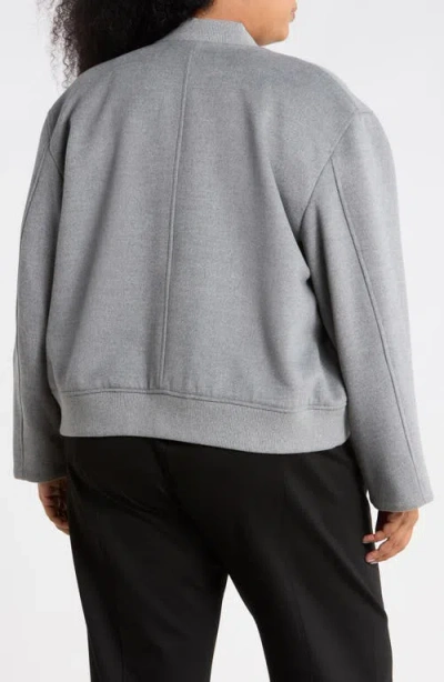 Nordstrom Brushed Bomber Jacket In Grey Heather