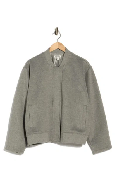 Nordstrom Brushed Bomber Jacket In Grey Heather