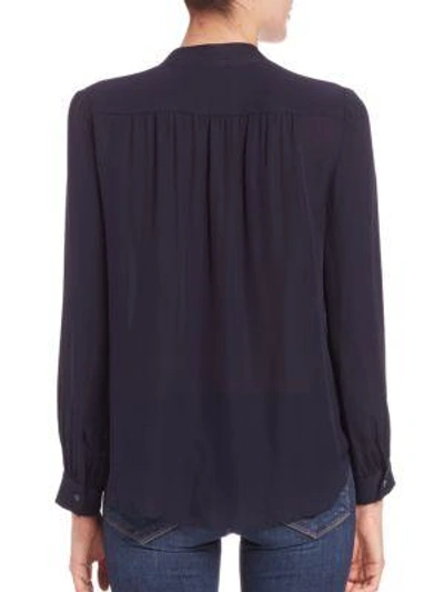Shop L Agence Bianca Silk Blouse In Midnight